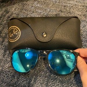 Ray Bans with blue reflective lens